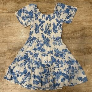 Art Class Blue Floral Kids Dress